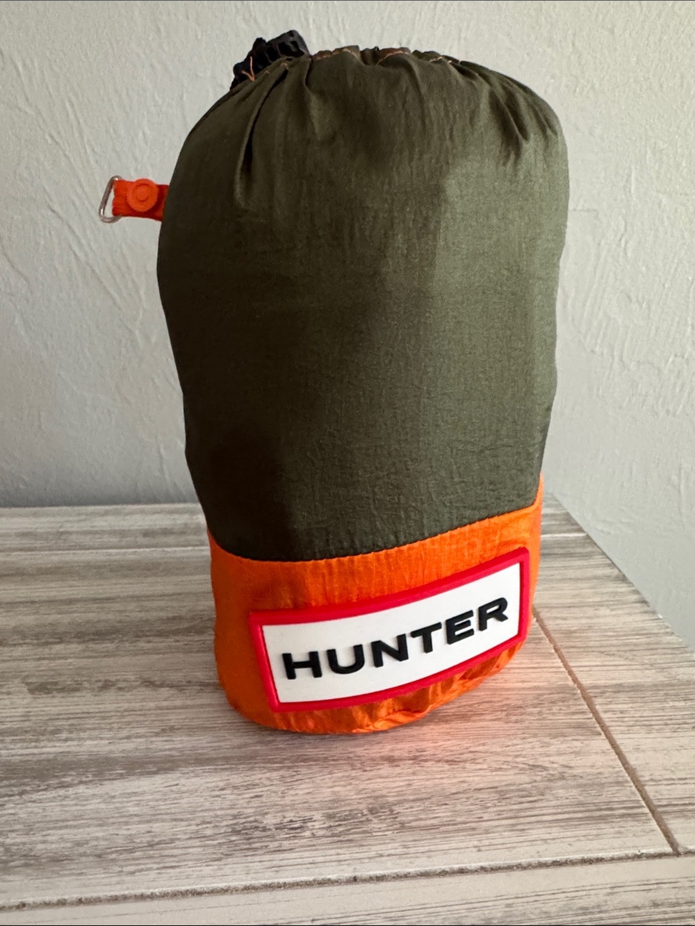 Hunter Olive Green and Bright Orange Packable Hammock
